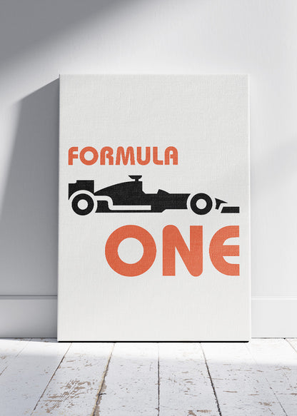 Formula One Typography Poster & Canvas | Minimalist Motorsport Wall Art