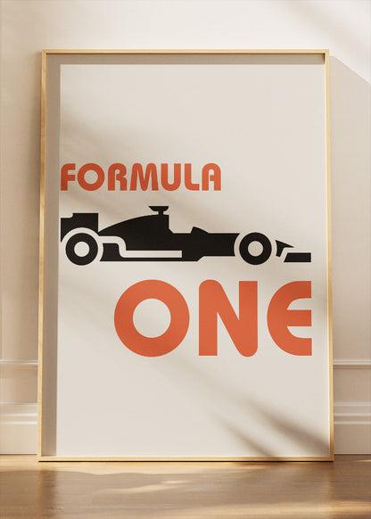 Formula One Typography Poster & Canvas | Minimalist Motorsport Wall Art