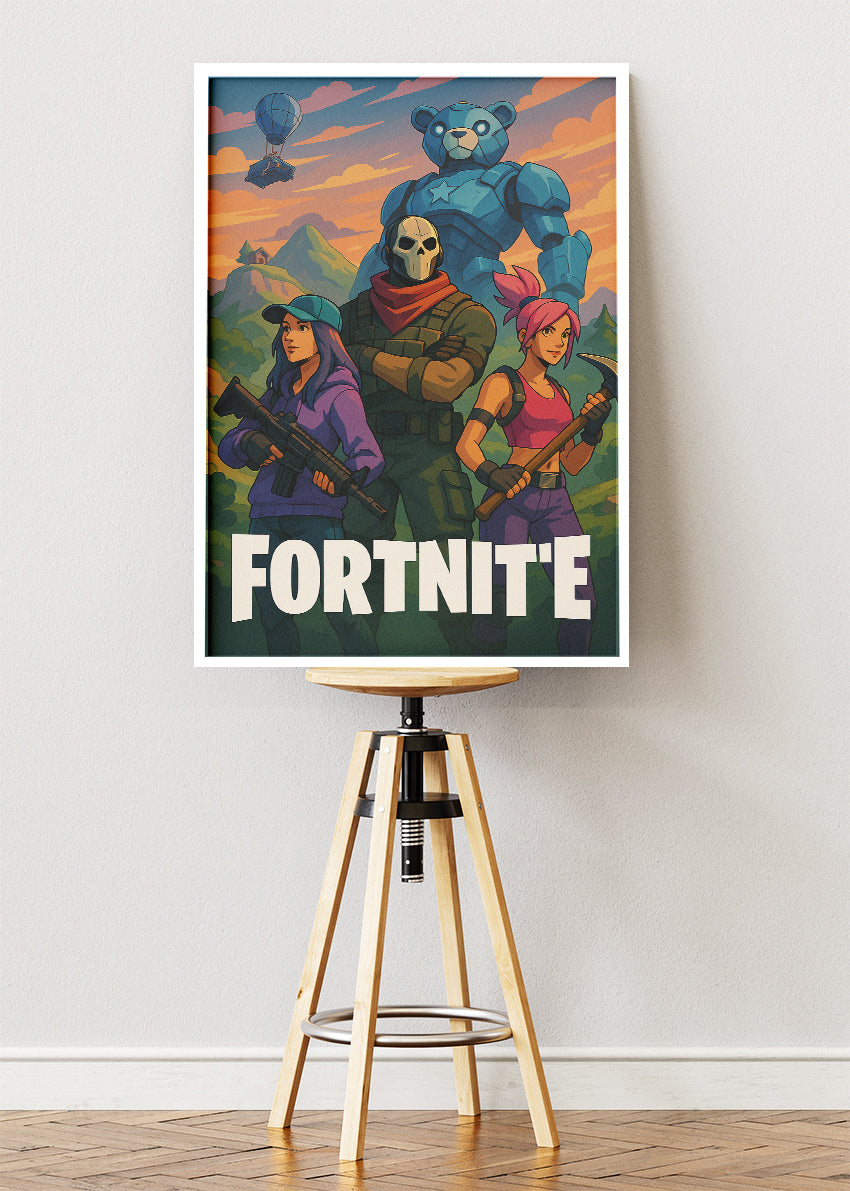 Fortnite Squad Inspired Gaming Wall Art Poster & Canvas