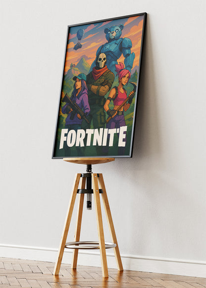 Fortnite Squad Inspired Gaming Wall Art Poster & Canvas