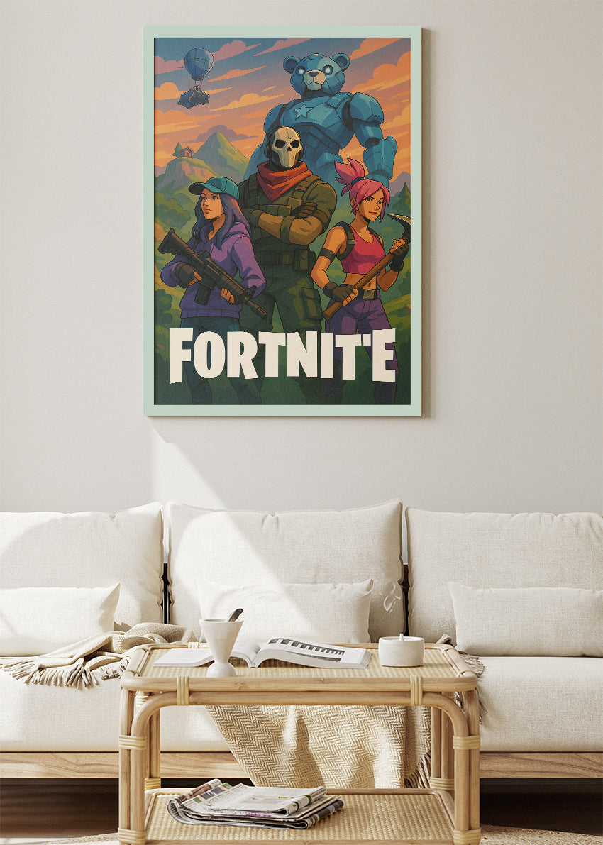 Fortnite Squad Inspired Gaming Wall Art Poster & Canvas