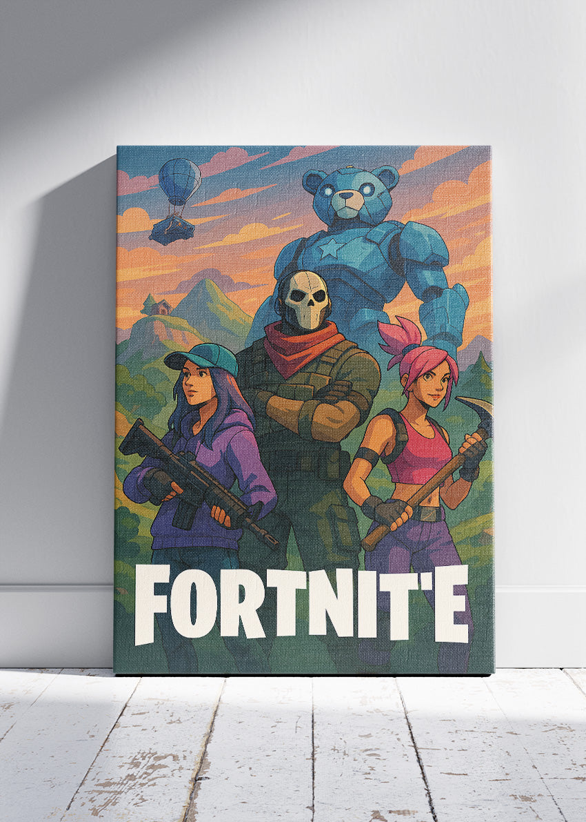 Fortnite Squad Inspired Gaming Wall Art Poster & Canvas