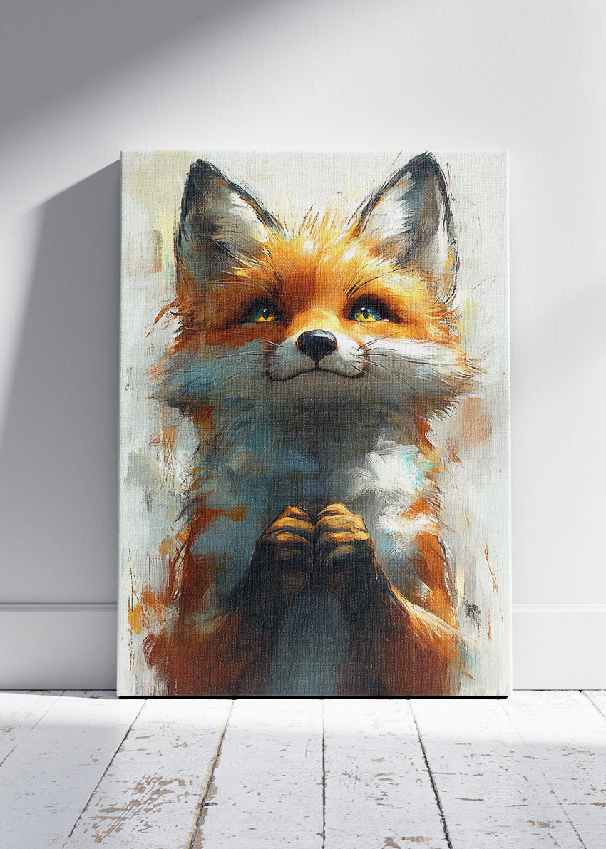 Fox Portrait Poster & Canvas Print – Expressive Modern Woodland Animal Art