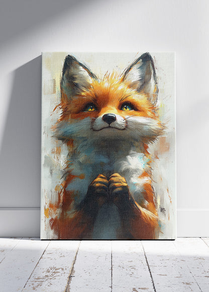 Fox Portrait Poster & Canvas Print – Expressive Modern Woodland Animal Art