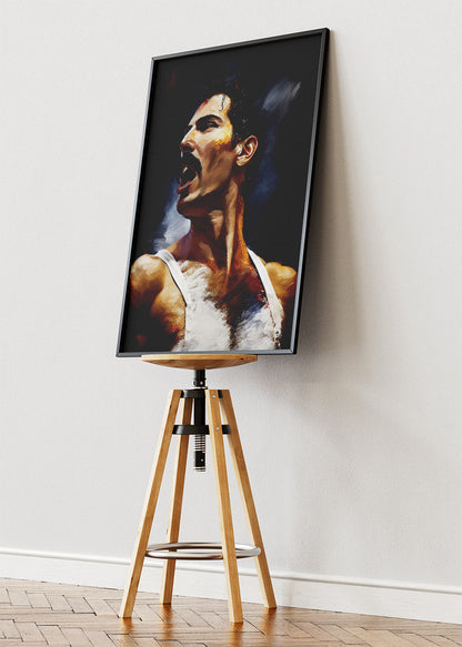 Freddie Mercury Classic Performance Portrait Wall Art Poster & Canvas Print