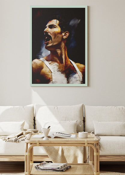 Freddie Mercury Classic Performance Portrait Wall Art Poster & Canvas Print