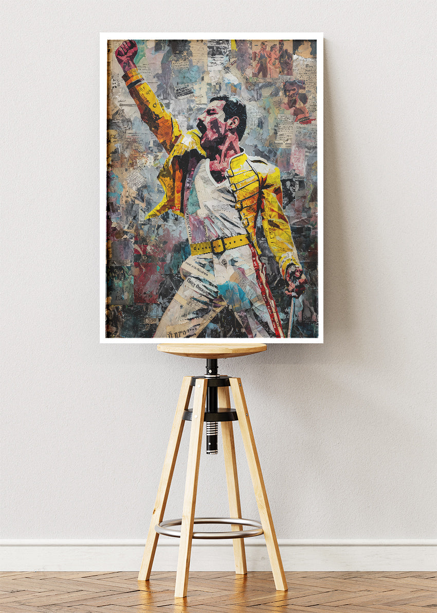 Freddie Mercury Collage Art Wall Art Poster & Canvas Print