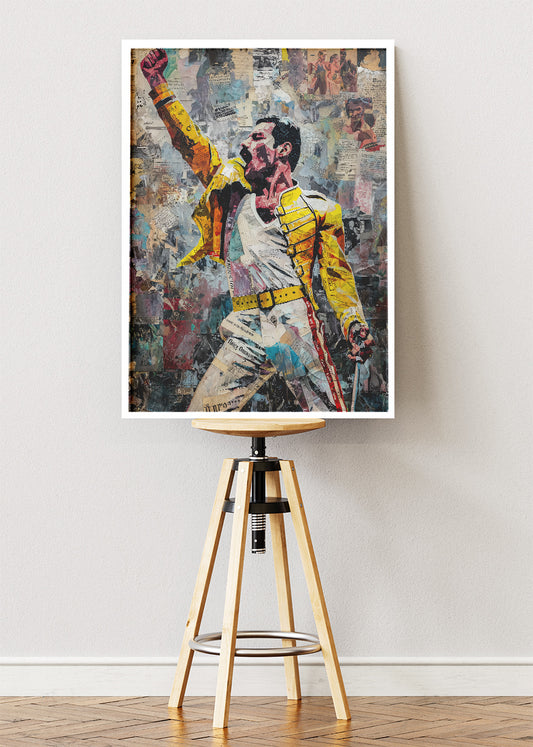 Freddie Mercury Collage Art Wall Art Poster & Canvas Print