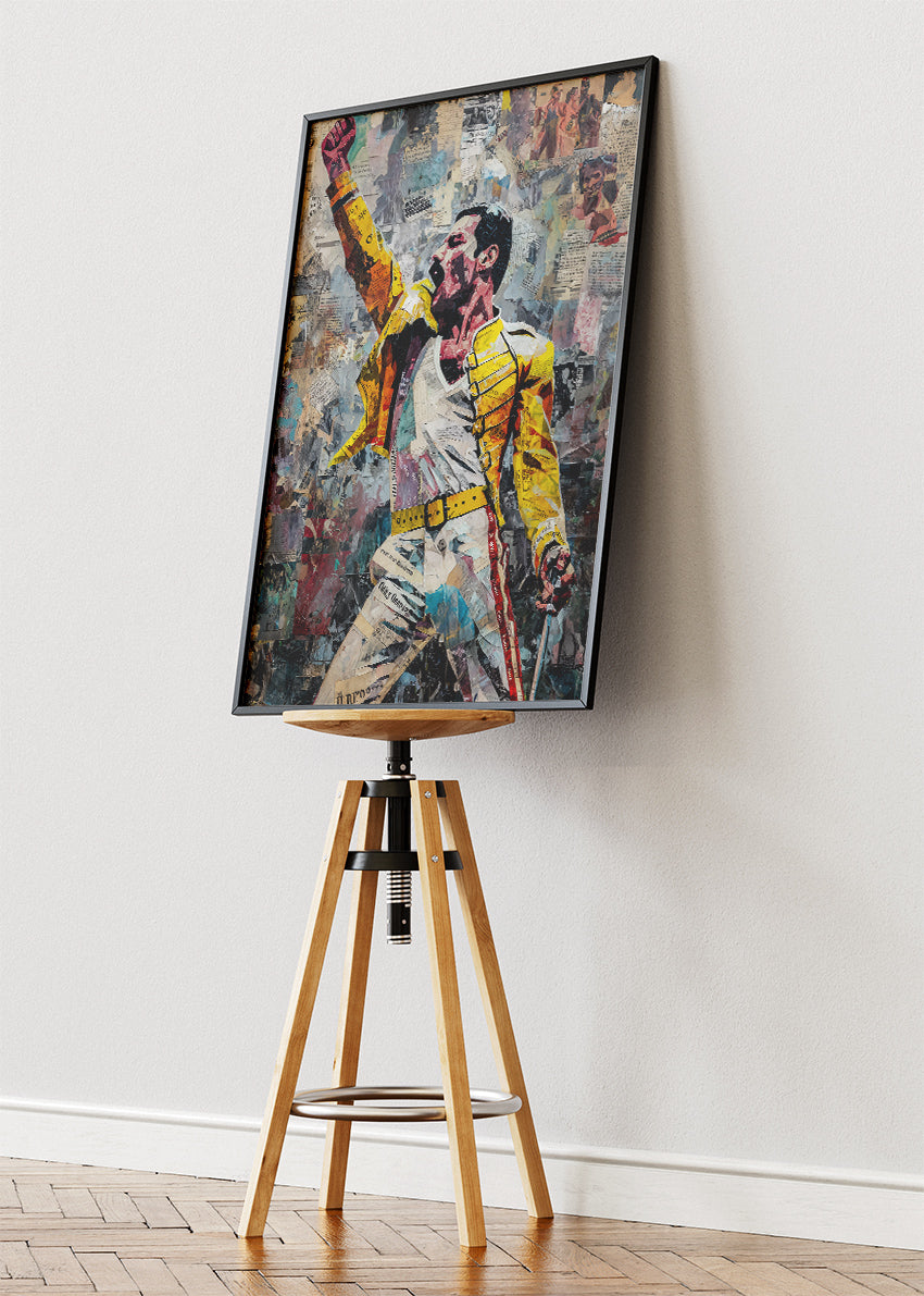 Freddie Mercury Collage Art Wall Art Poster & Canvas Print