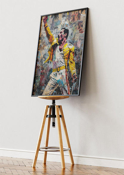 Freddie Mercury Collage Art Wall Art Poster & Canvas Print