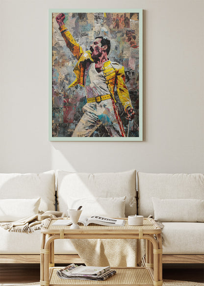 Freddie Mercury Collage Art Wall Art Poster & Canvas Print