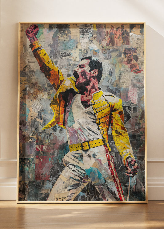 Freddie Mercury Collage Art Wall Art Poster & Canvas Print
