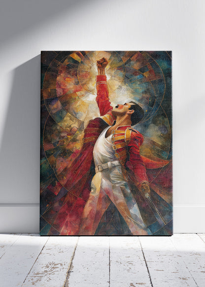 Freddie Mercury Iconic Victory Pose Wall Art Poster & Canvas Print