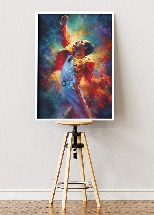 Freddie Mercury Live Performance Portrait Wall Art Poster & Canvas Print