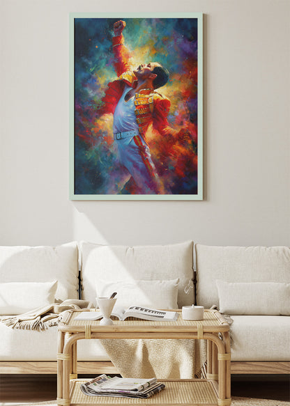 Freddie Mercury Live Performance Portrait Wall Art Poster & Canvas Print