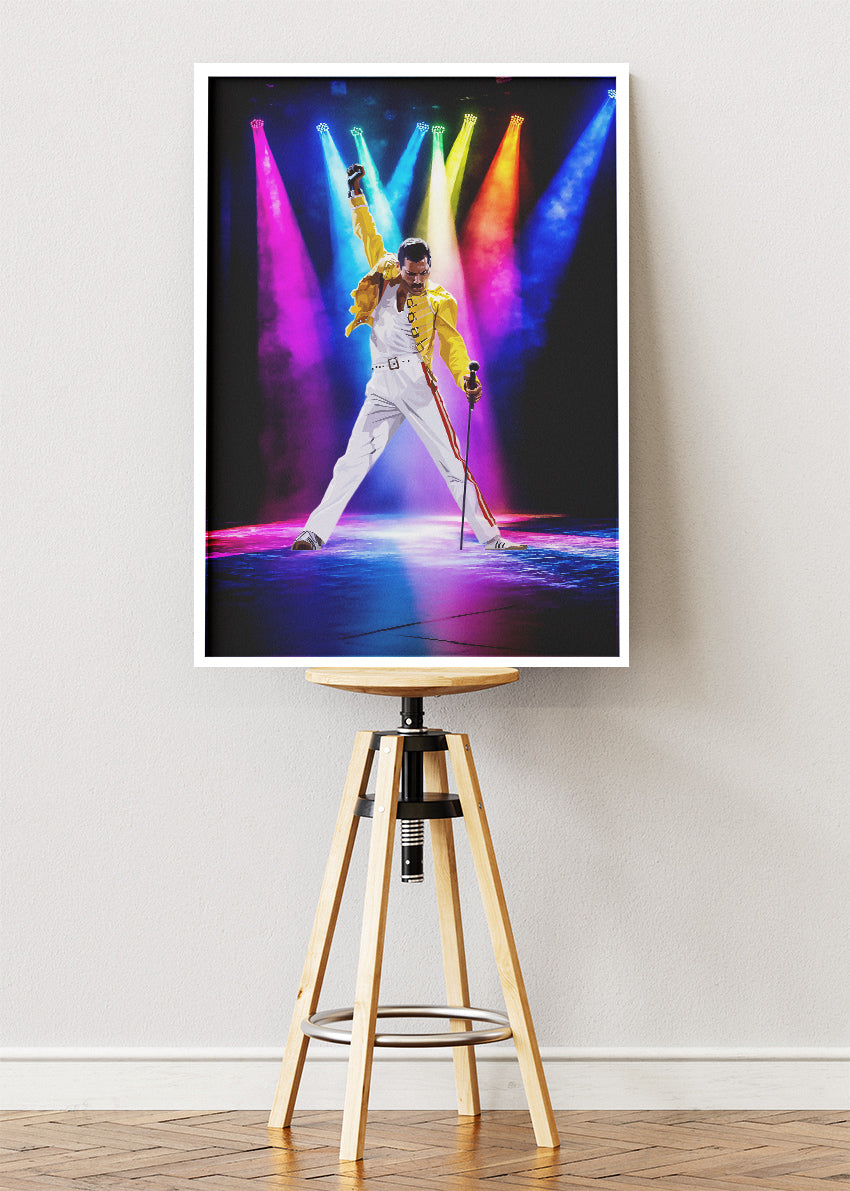 Freddie Mercury Live Performance Wall Art Poster & Canvas