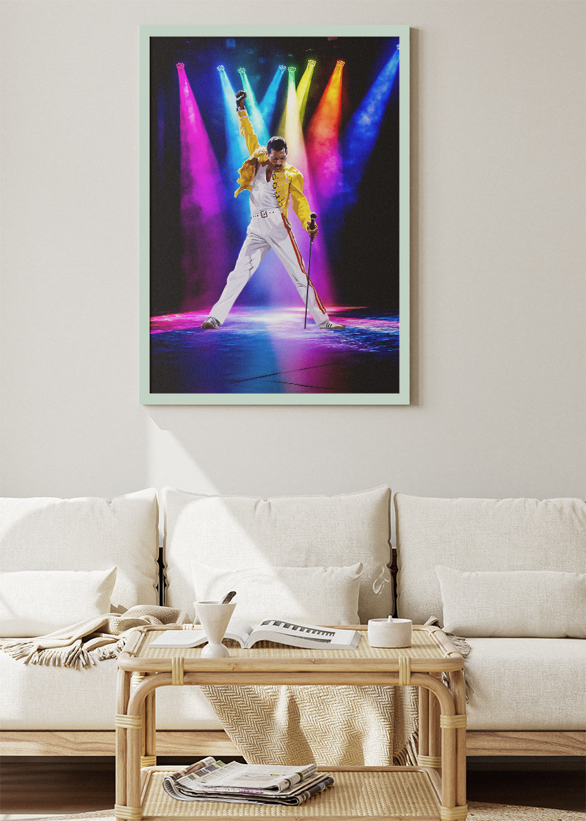 Freddie Mercury Live Performance Wall Art Poster & Canvas