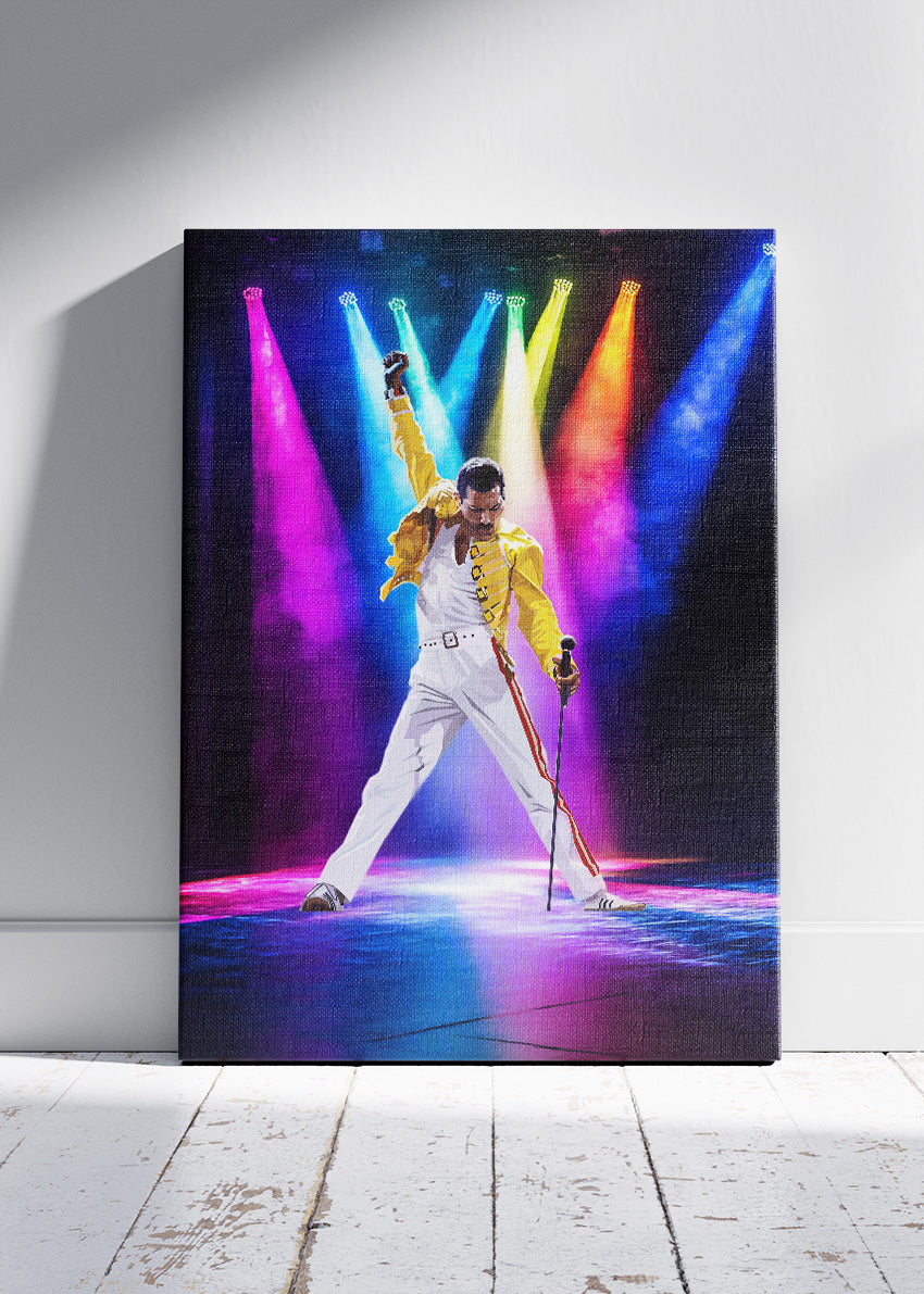 Freddie Mercury Live Performance Wall Art Poster & Canvas