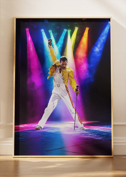 Freddie Mercury Live Performance Wall Art Poster & Canvas