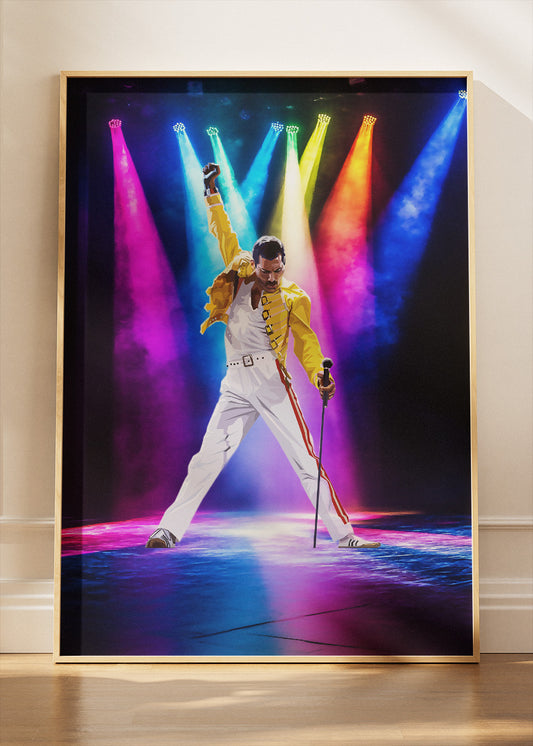 Freddie Mercury Live Performance Wall Art Poster & Canvas