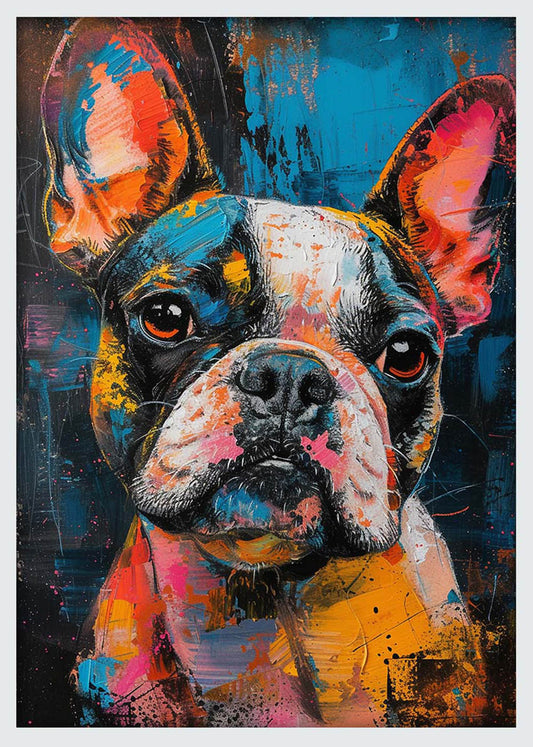 French Bulldog Pop Art – Colorful Dog Canvas & Poster Wall Art – T1250 – AiPrintLab