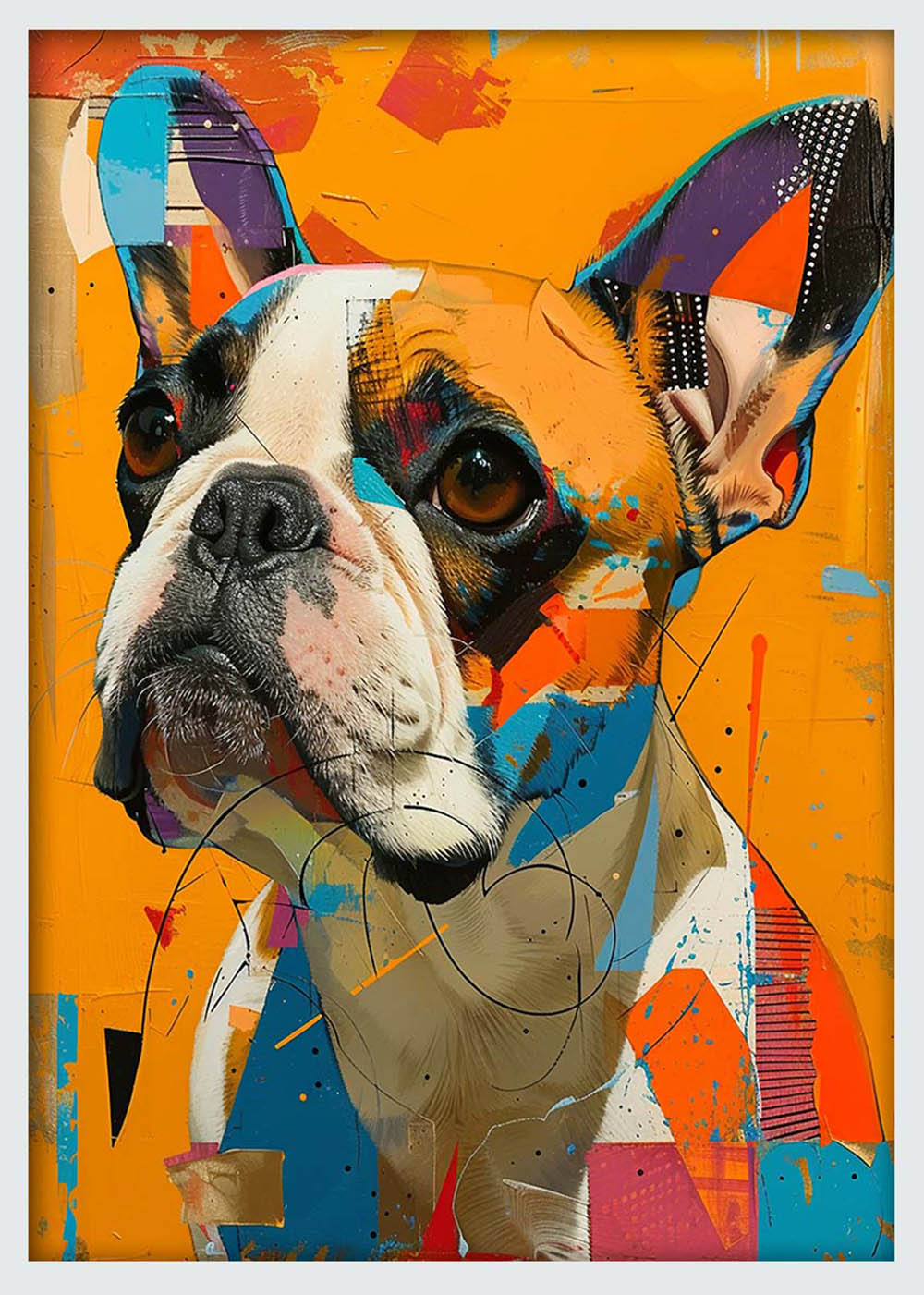 French Bulldog Street Pop Art – Colorful Dog Canvas & Poster Print – T1006 – AiPrintLab