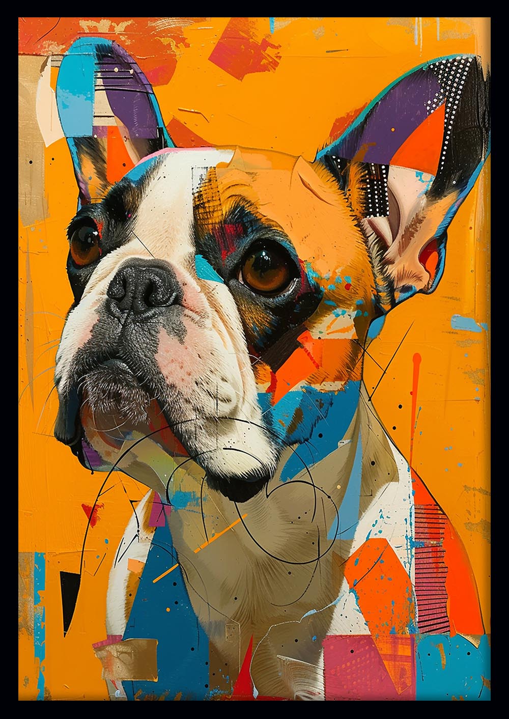 French Bulldog Street Pop Art – Colorful Dog Canvas & Poster Print – T1006 – AiPrintLab