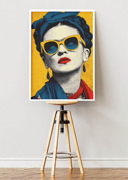 Frida Kahlo Inspired Pop Art Portrait Wall Art Poster & Canvas Print