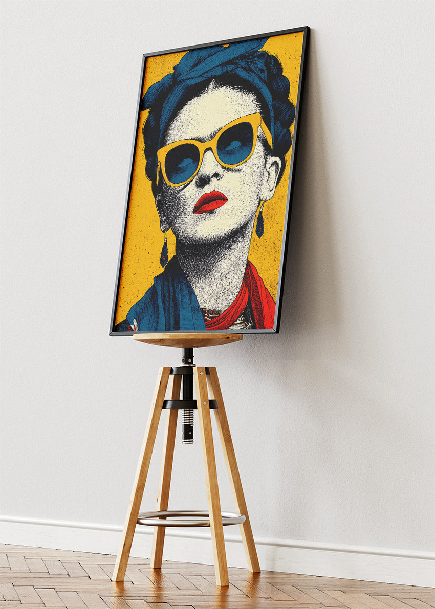 Frida Kahlo Inspired Pop Art Portrait Wall Art Poster & Canvas Print