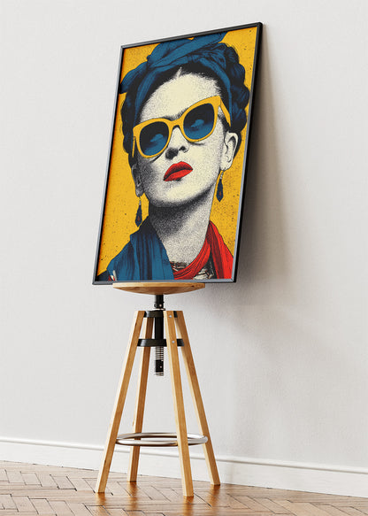 Frida Kahlo Inspired Pop Art Portrait Wall Art Poster & Canvas Print