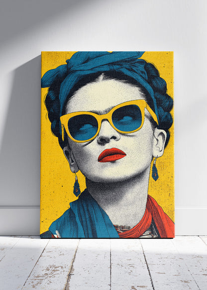 Frida Kahlo Inspired Pop Art Portrait Wall Art Poster & Canvas Print