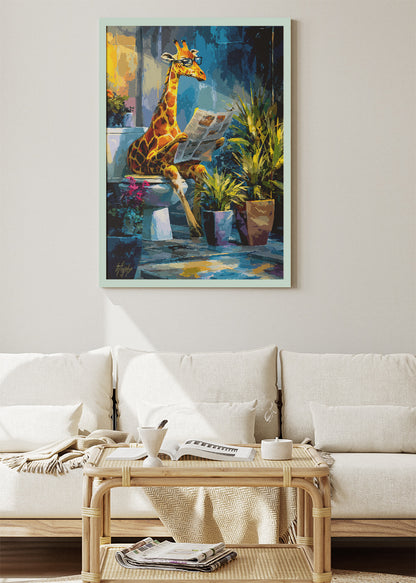 Funny Giraffe Canvas Print & Poster – Quirky Animal Wall Art – AI PRINT LAB