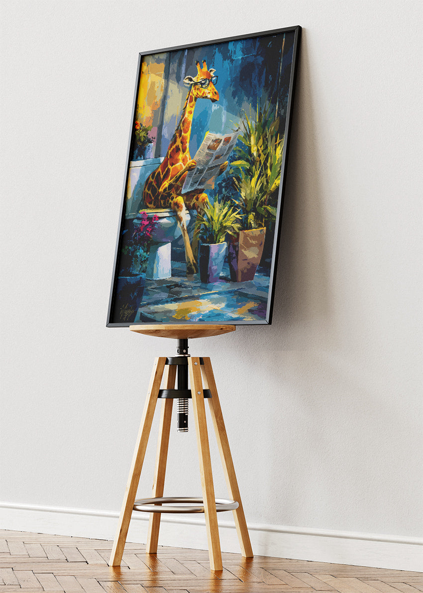 Funny Giraffe Canvas Print & Poster – Quirky Animal Wall Art – AI PRINT LAB