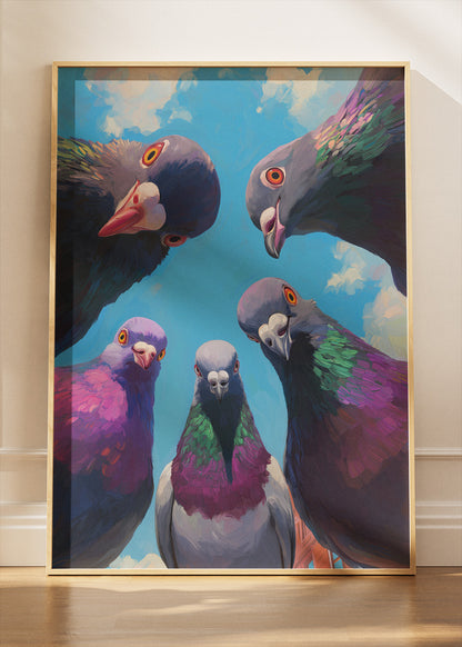 Funny Pigeon Canvas Print & Poster – Urban Bird Wall Art – Quirky Animal Decor – AI PRINT LAB