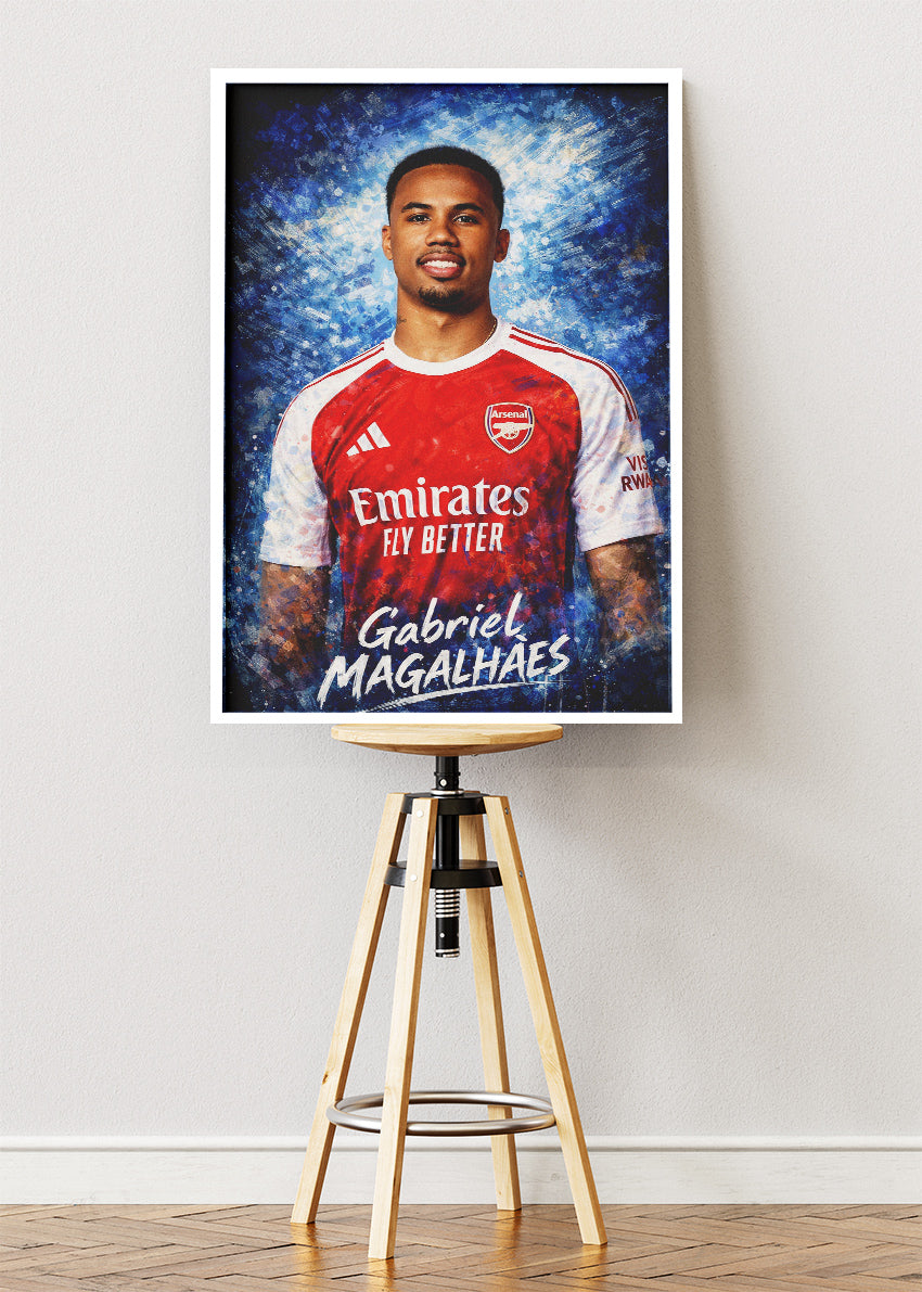 Gabriel Magalhães Arsenal Artistic Portrait Poster Canvas & Print – AI PRINT LAB