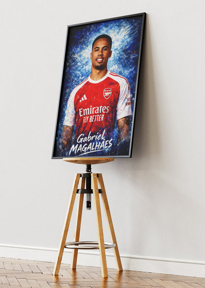 Gabriel Magalhães Arsenal Artistic Portrait Poster Canvas & Print – AI PRINT LAB