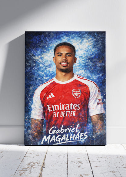Gabriel Magalhães Arsenal Artistic Portrait Poster Canvas & Print – AI PRINT LAB