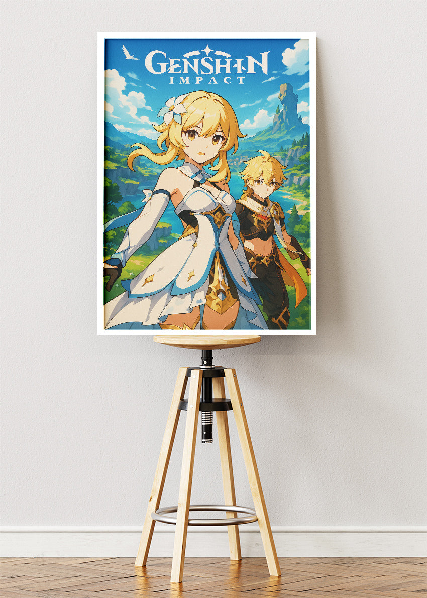 Genshin Impact Inspired Fantasy Gaming Wall Art Poster & Canvas