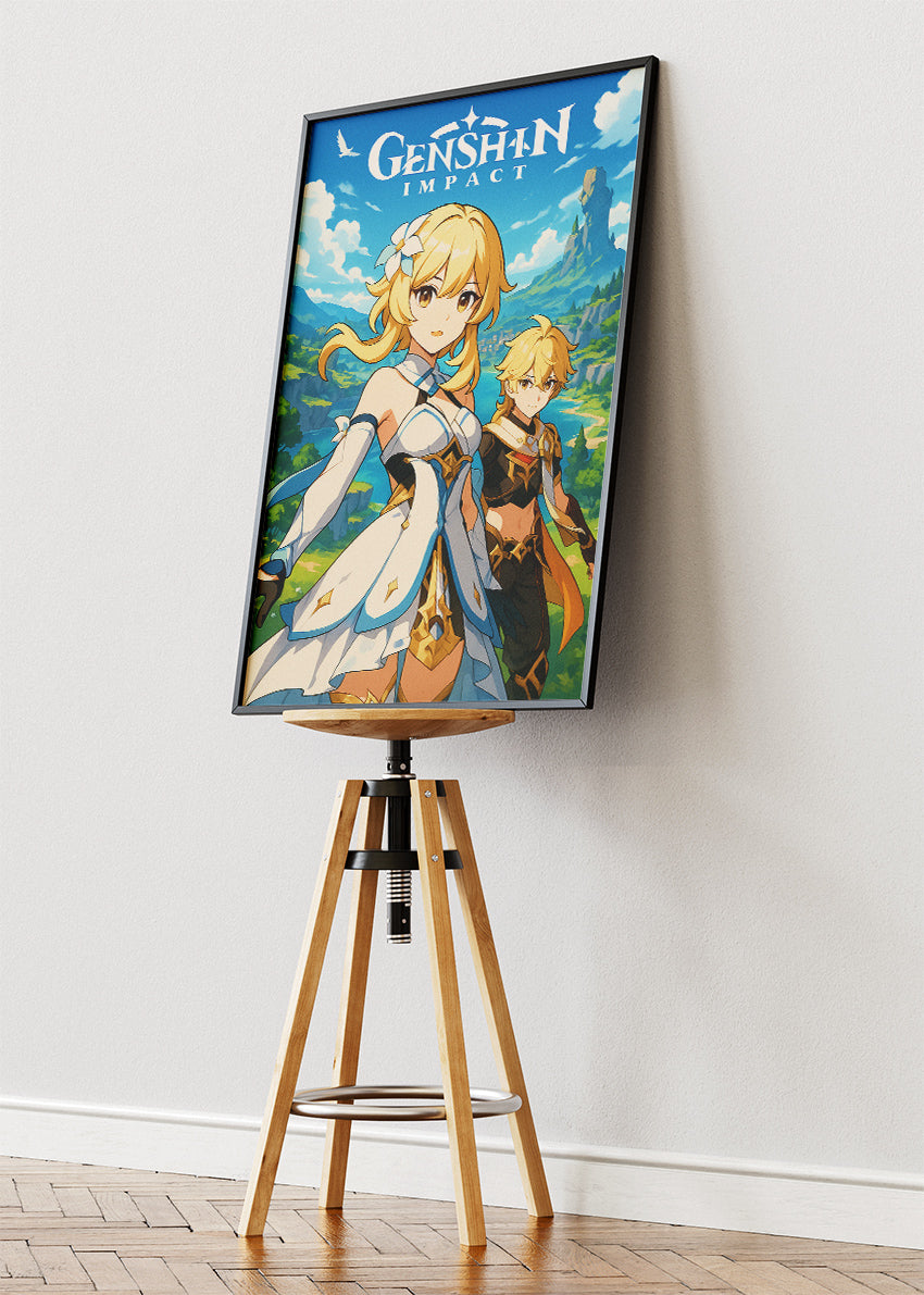 Genshin Impact Inspired Fantasy Gaming Wall Art Poster & Canvas