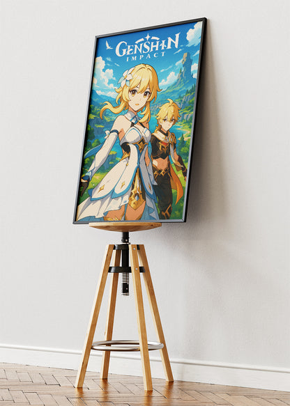 Genshin Impact Inspired Fantasy Gaming Wall Art Poster & Canvas