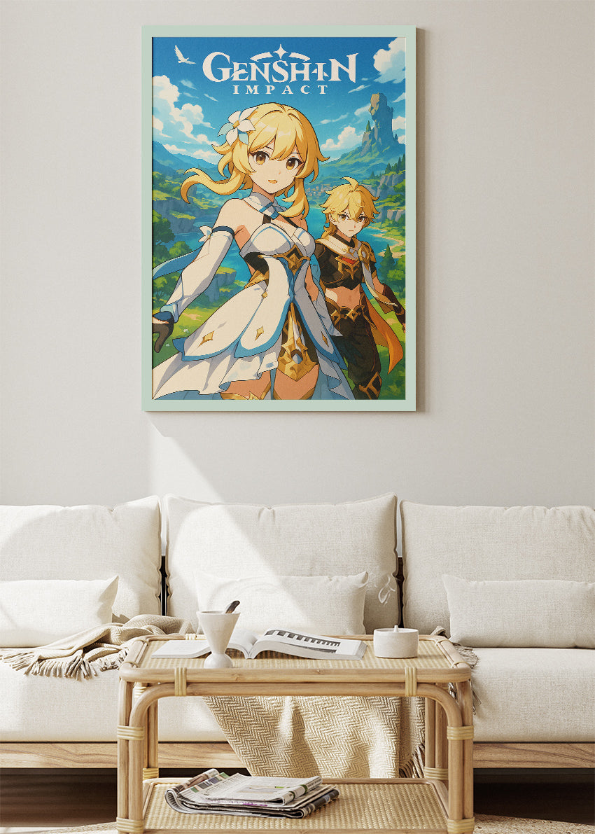 Genshin Impact Inspired Fantasy Gaming Wall Art Poster & Canvas