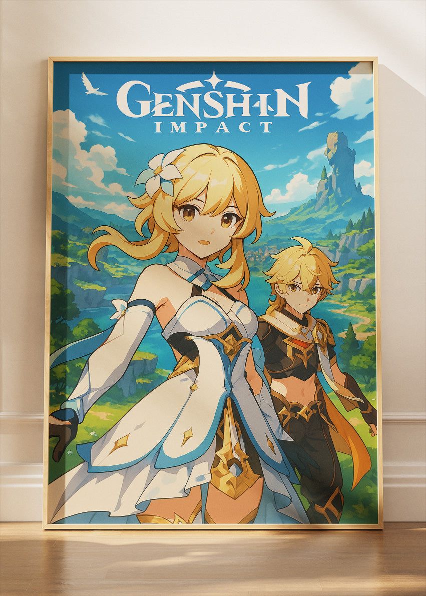 Genshin Impact Inspired Fantasy Gaming Wall Art Poster & Canvas