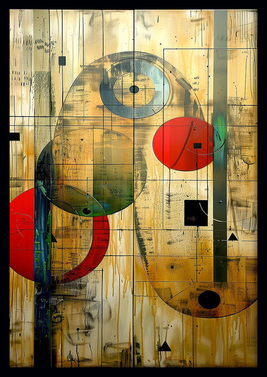 Geometric Abstract Canvas Art – Modern Shapes & Lines Wall Decor – T931 – AiPrintLab