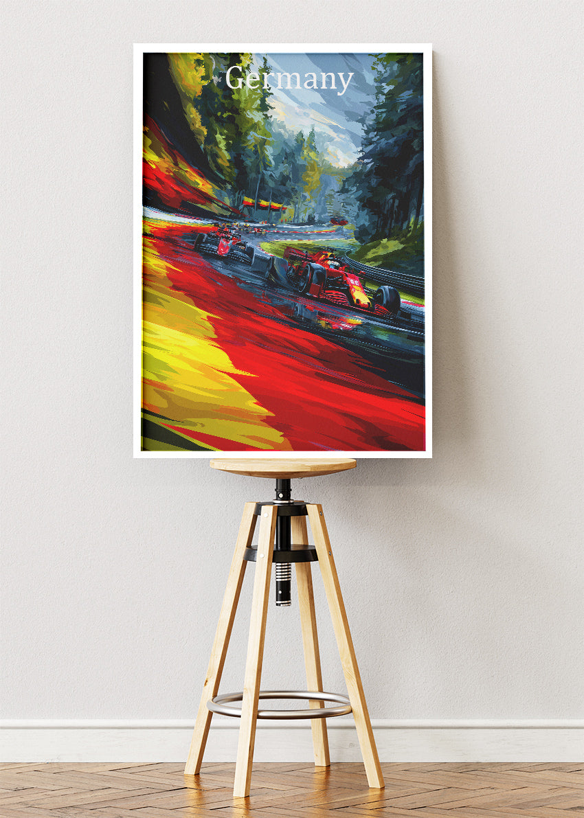 Germany Formula 1 Racing Motion Abstract Canvas Print & Poster – AI PRINT LAB