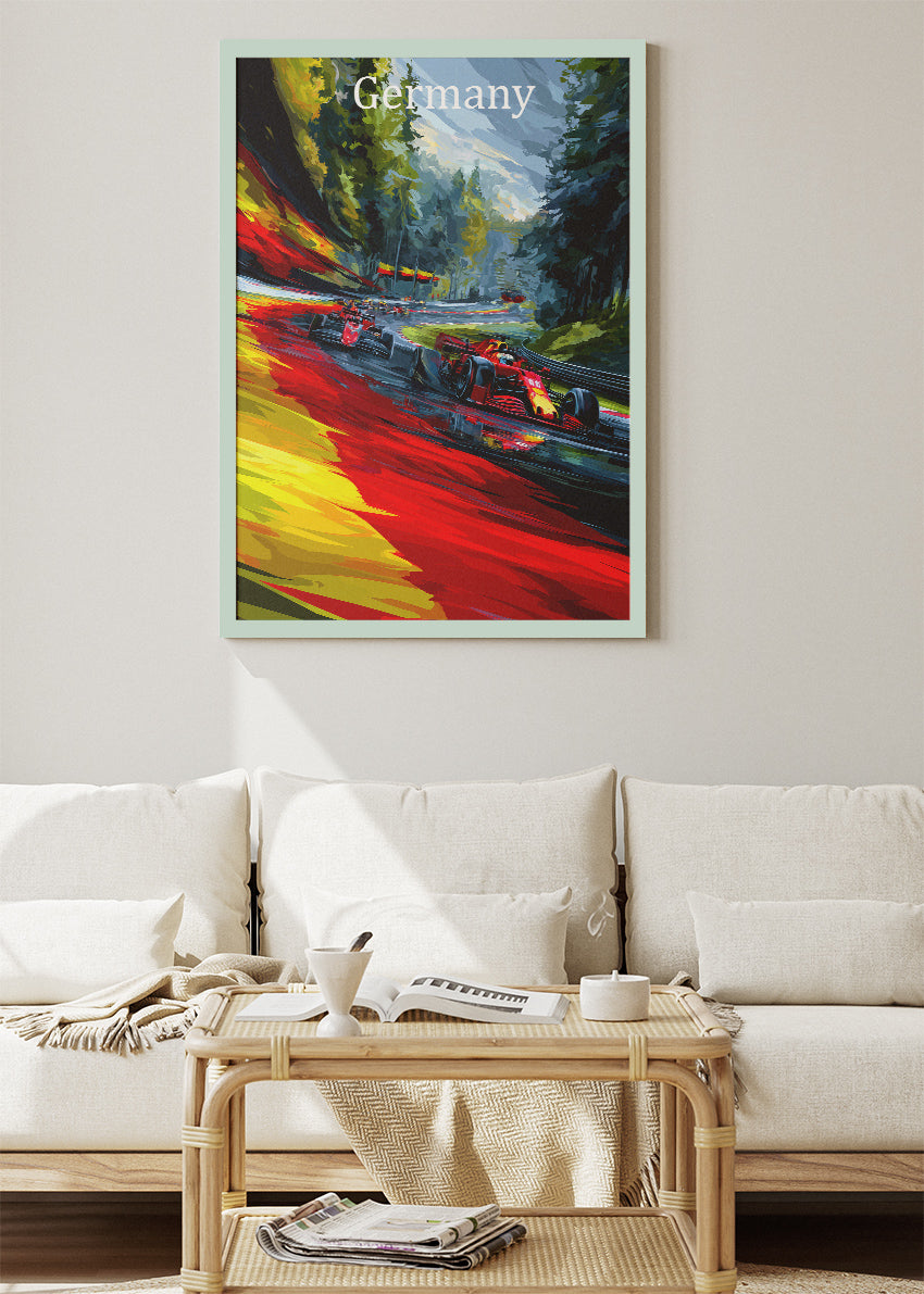 Germany Formula 1 Racing Motion Abstract Canvas Print & Poster – AI PRINT LAB