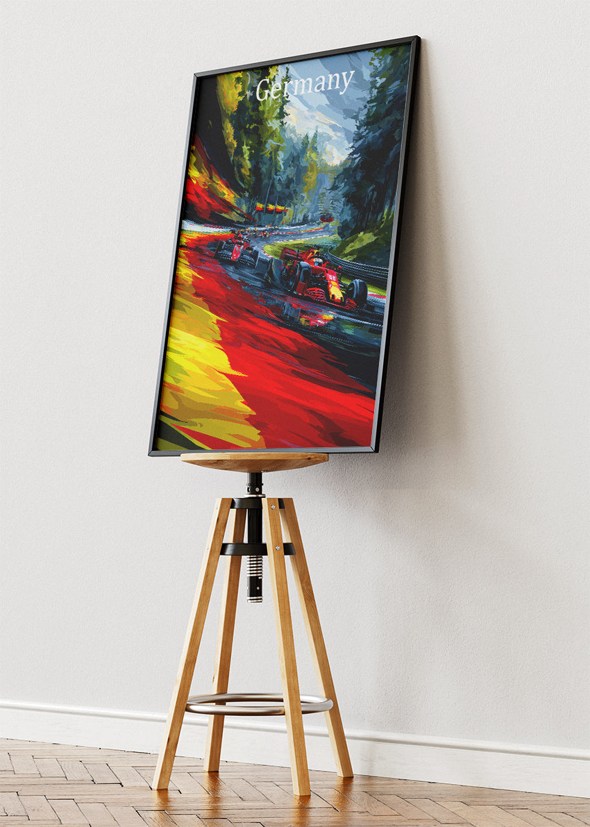 Germany Formula 1 Racing Motion Abstract Canvas Print & Poster – AI PRINT LAB