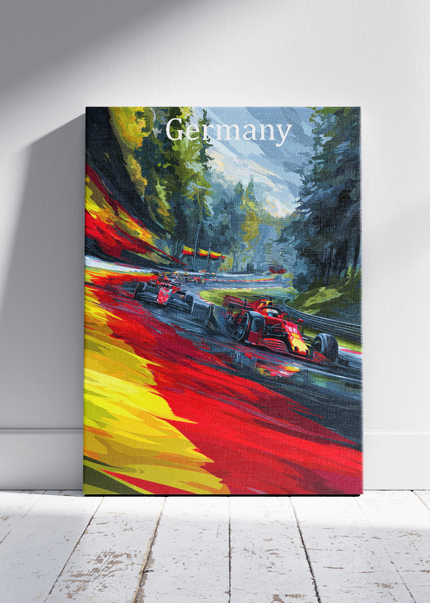 Germany Formula 1 Racing Motion Abstract Canvas Print & Poster – AI PRINT LAB