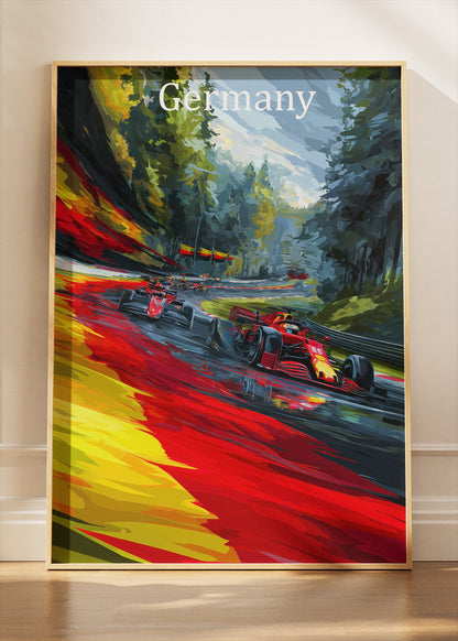 Germany Formula 1 Racing Motion Abstract Canvas Print & Poster – AI PRINT LAB
