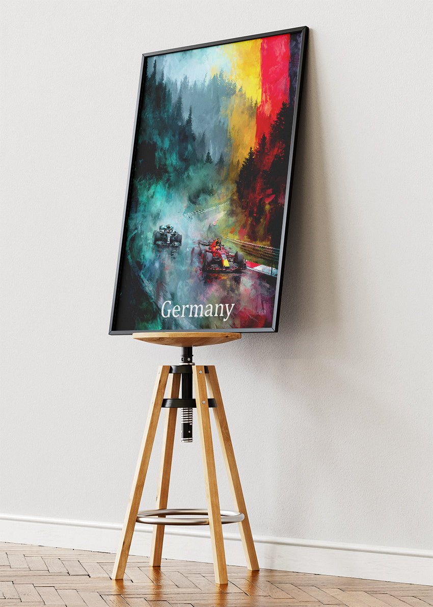 Germany Formula 1 Rainy Forest Circuit Canvas Print & Poster – AI PRINT LAB