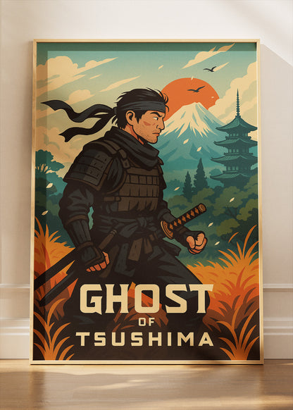 Ghost of Tsushima Samurai Gaming Wall Art Poster & Canvas
